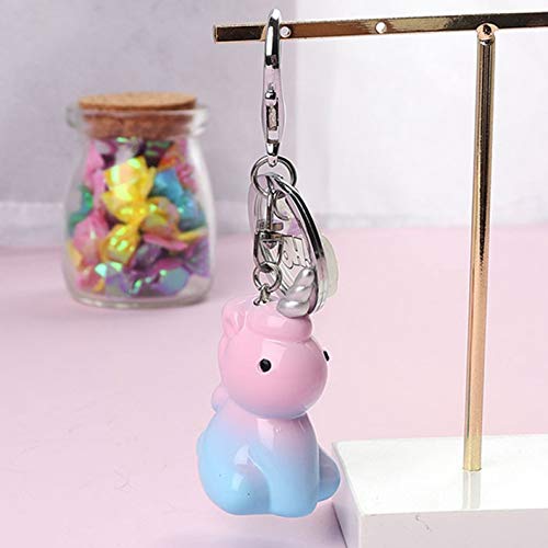 Scott John Popular Key rings Cartoon Unicorn Key chain Bag Hanging Acces Key Ring Cute Fashion Gift(None 4)