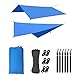 FSHIHINE Bâche de Tente Camping étanche 3 x 3m Anti-Pluie Rain Tarp Fly de Hamac Abri de Survie Imperméable UV, PU 2000 Légère et Compacte pour Randonnée Backpacking Picnic Camping en Plein Air