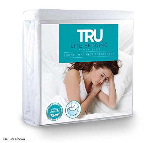 TRU Lite Bedding Six Side Mattress Cover - 100% Waterproof Mattress Protector - Safe & Clean & Breathable - Lock Out Odors, Body Fluids, Stains Zippered Mattress Encasement - King