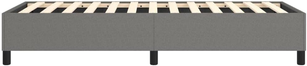 Twin XL Bed Frame Dark Grey Fabric 100% Polyester with Plywood Platform Foundation, Sturdy Heavy-Duty Slatted Frame for Bedroom Mattress Support