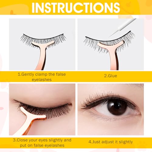 2 Stück Applikator Für Falsche Wimpern Gebogene Wimpernpinzette Professionelle Wimpernverlängerungszange Zum Werkzeuge Entfernen Edelstahl-Entferner-Clip-Pinzette für Entfernen Von Wimpernbüscheln