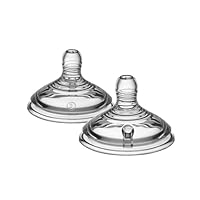 Tommee Tippee Natural Start Baby Bottle Teats, Fast Flow, 6+ Months, Breast-Like for a Natural Latch, Anti-Colic Valve, Soft Silicone, Pack of 2