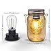 Outdoor Mason Jar Lights Hanging, 2-Pack LED Decorative Garden Lanterns with Timer, Battery Operated Vintage Glass Light for Patio Camping Courtyard Backyard Tree Hallway Stairs Farmhouse (Yellow*2)