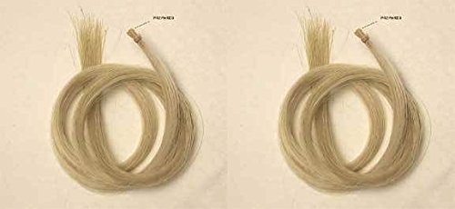 Two(2) Hanks Of 31-31.5 Inch Genuine Mongolian Horse Hair For Violin, Viola, Cello, Bass Bow, Natural White Color #TOP2