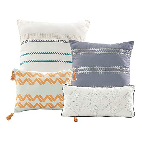 Luxury Embroidered 7 Piece Comforter Set (Beige, Queen) #TOP2
