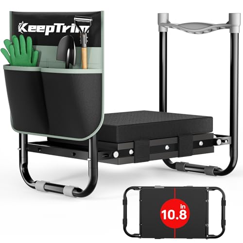 KeepTrim Garden Kneeler and Seat, Foldable Ergonomic Kneeling Bench with