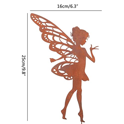 Btseury Decorative Garden Stakes Fairy Silhouette Metal Yard Stakes Arts Outdoor Garden Decor Spring Decor #TOP1