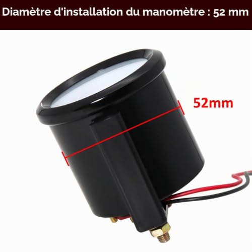 ETOPARS Universelle Voiture Turbo Suralimentation Jauge 2 Pouces 52mm Turbo Boost Jauge Véhicule Bar Turbo Pression Pointeur Manometre Bleu Lumière Indicateur Turbo Instruments – vue 5