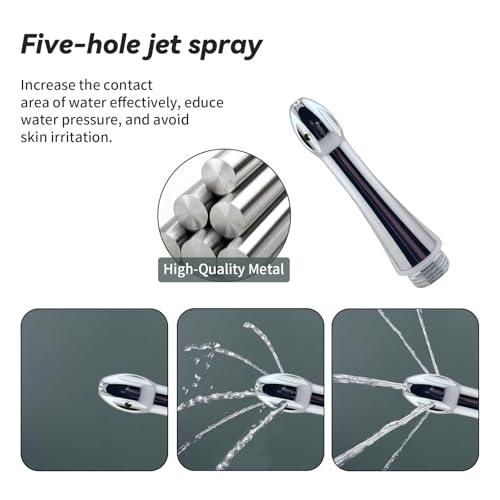 Image of Aluminum Shower Cleaner Enema Douche System,Handheld Water Shower Nozzle Anal Rinse Vaginal Cleaning Kit for Men and Women + Velvet Carry Bag