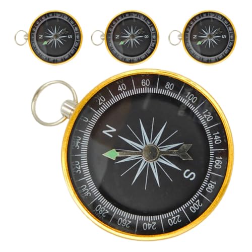 4pcs Mini Key Ring Compass for Hiking and Backpack Travel Backup