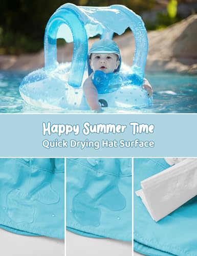 Durio Baby Sun Hat with Neck Flap UPF 50+ Sun Protection Baby Summer Hat Breathable Lining Toddler Beach Hat for Boys Girls, Sky Blue 12-24 Months - Thumbnail 4