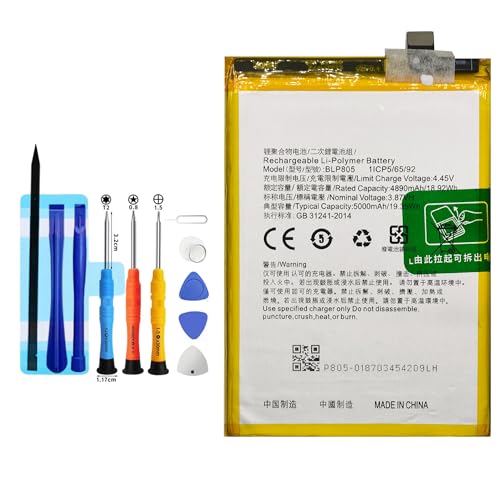 Vvuilsty BLP805 Ersatzakku kompatibel mit Oppo A53S A74 5G/A54 5G/A16 4G/A16S mit Reparaturwerkzeug-Kits
