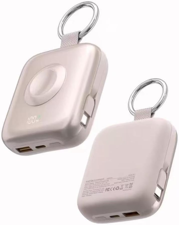 Portable Charger with Built in Cable, 22.5W Max Fast Charging 10000mAh Power Bank Business Travel Essentials, Peachpink — 사진 1
