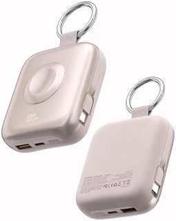 Portable Charger with Built in Cable, 22.5W Max Fast Charging 10000mAh Power Bank Business Travel Essentials, Peachpink