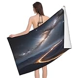 Leichong Toalla de Playa Cielo Estrellado Paisaje Grande de Microfibra Hombre Mujer, Toallas Playa Montaña Estrella Secado Rápido, Absorbente Toalla Baño 80 x 160 cm