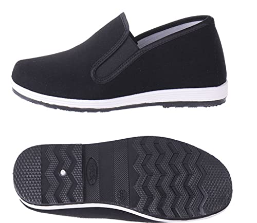 WUIWUIYU Mens Womens Black Slip-On Martial Art Kung-Fu Tai-Chi Soft Cushion Layers Shoes House Slippers4