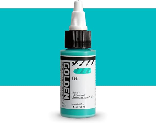 Golden : High Flow : Acrylic Paint : 30ml (1oz): Teal : S3