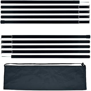 BATDIYOW Adjustable Tent Poles Steel Rods for Tarp Canopy Camping Replacement Set of 2 (Black)