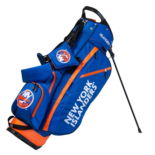 Team Golf NHL New York Islanders Fairway Golf Stand Bag, Lightweight, 14-way Top, Spring Action Stand, Insulated Cooler Pocket, Padded Strap, Umbrella Holder & Removable Rain Hood by Team Golf - Used condition - US$191.88