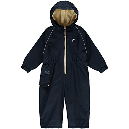 Hippychick Fleece Lined Waterproof Overalls for Kids - Puddle Suit 12-18 Months - Perfect for Any Situation - Snowsuit for Kids - All in One Rain Suit - Midnight Blue