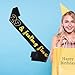 Elegemma 29 and Feeling Fine Birthday Sash, 29th Golden Birthday Sash Gifts for Women and Men, It's My 29th Birthday Black and Gold Sash, 29th Birthday Decorations and Supplies