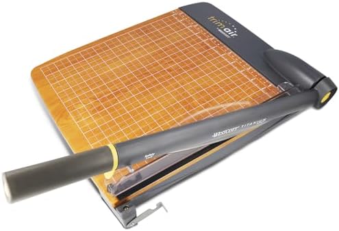 Westcott TrimAir Papierschneider 12" (30 cm) | Premium Schneidemaschine mit Holzkern und titanbeschichteter Klinge | Hebelschneider inkl. Raster & Maßskalen für bis zu 30 Blatt | 15106