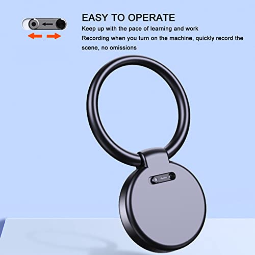 Voice Activated Recorder, Pocket MP3 Recorder Lossless Keyring Design HD Noise Reduction Metal Structure Rechargeable for Study for Meeting(#1)