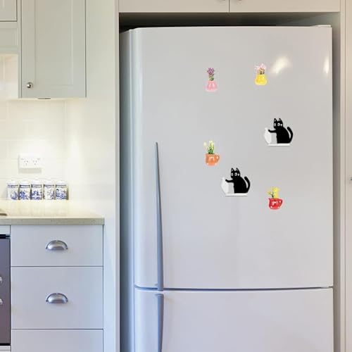 2 Stück Schnurrhaare Aufbewahren Desktop Katzenvase, Acryl Katze Schnurrhaare Aufbewahren Magnet, Lustige Vase Dekorative Fridge Magnets, Katzendeko Für Wanddekoration Küche, Deko Wohnzimmer