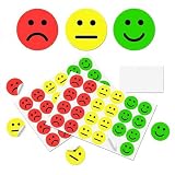 Conjunto de 50 peças de adesivos de emoji de desenho animado, vermelho, amarelo, verde, feliz, triste e humor, material à prova d'água, recompensas escolares em sala de aula para garrafas de água