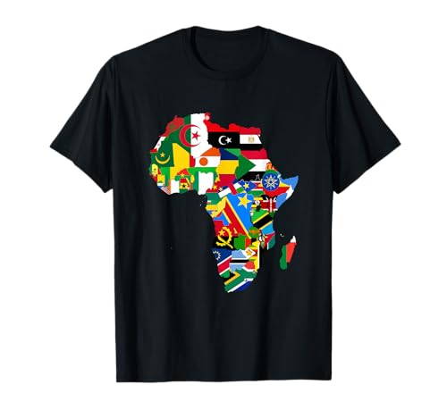 Mapa del continente africano con banderas Camiseta
