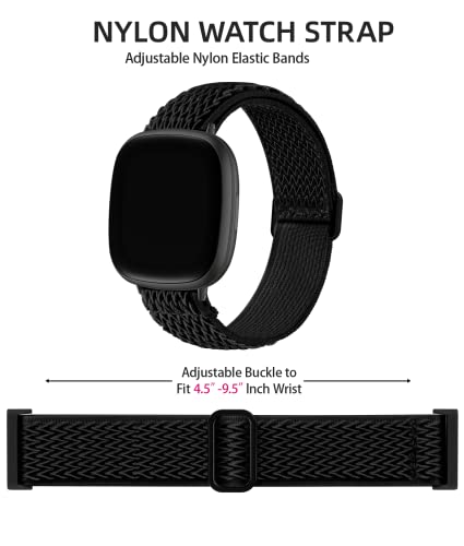 Correas elásticas de nylon compatibles con Fitbit Versa 3 y Sense miniatura 2