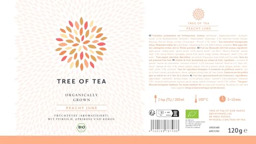 Tree of Tea Tea Maker Set mit Bio-Tee von mymuesli - Teekocher für losen Tee (450ml) mit Teeglas (400ml) & Peachy June Früchtetee (120g) - Geschenk Set mit Teefilter zum mehrfachen Aufbrühen von Tea