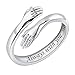 Produktbild 925 Sterling Silber Umarmungsringe für Frauen, I Love You Forever Love You Mutter Geschenk Schwester Geschenke Gravierte Worte Umarmung Hände Offener Ring(Always with you)