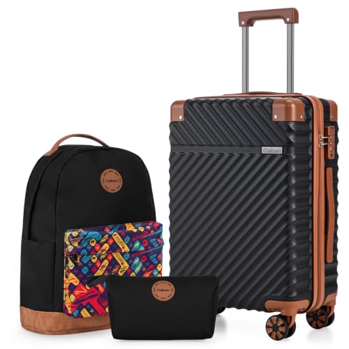 Cosbarn Carry On Luggage 22x14x9 Airline Approved,3 Piece Luggage Set