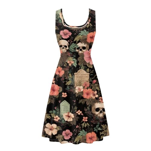 Image of TOADDITDO Womens Summer Sleeveless Tank Dress with 2 Side Pockets XS-4XL Plus Size