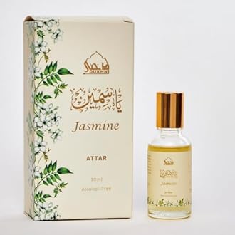 Dukhni Jasmine Attar Oil Arabic perfume oils for men and women | 30ml Pure roll on perfume, jasmine oil, floral | Eid, Ramadan, Umrah Gifts, Vegan Islamic Fragrances