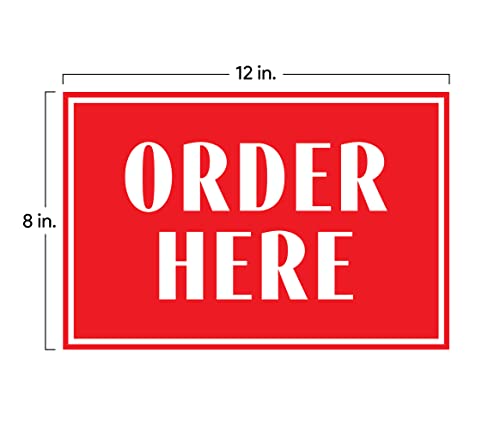 Order Here Pick Up Here Sign Stickers Set | Coffee Bar, Food Truck, Ice Cream Shop, Store Display And Decor Signs. Outdoor Rated Vinyl Decals, 8" X 12" #TOP1