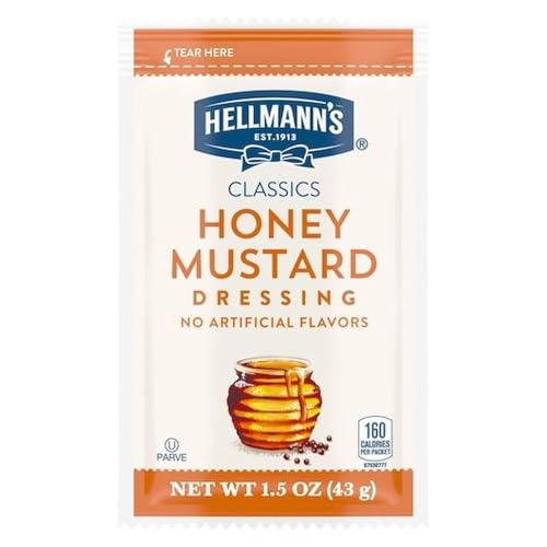 Hellmann's Classics Honey Mustard Salad Dressing Portion Control Sachets Gluten