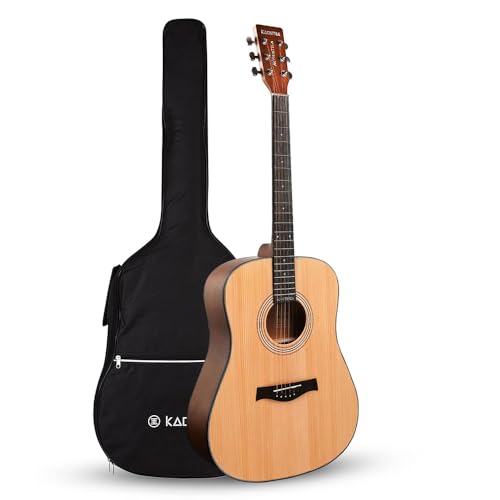 Kadence A281NA Acoustica 41" Acoustic Guitar | Dreadnought | Spruce Wood | Comes with Bag | Includes Learning Course | Natural