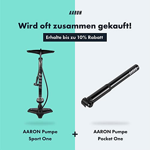 Fahrradpumpe AARON Sport One mit Manometer für verschiedene Ventile