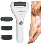 HOMEBASIC Electric Callus Remover for Feet with 3 Roller Heads, 3 Speed Settings, Rechargeable Pe...
