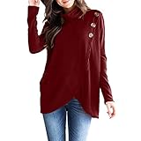 Blusa Mujer Manga Larga Chic – Material: muselina de seda/poliéster/mezcla de algodón que está hecho de materiales de alta calidad, suficientemente durable para su puerto diario. || blusa Chic Mujer grande tamaño adecuado a la multitud Madame/Dama/niña/jóvenes/estudiantes joven dama || plan incluye: 1pc blusa Mujer Encaje túnica alto Mujer Chic manga larga Tops bata Pull cuello redondo t Shirt patchwork casual camiseta blusa bata