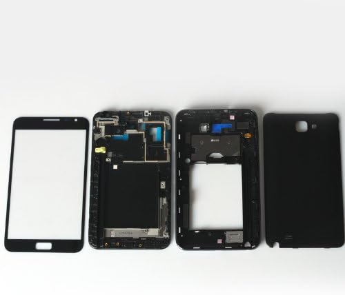 Generic Full Cover Housing + Front Glass Screen Mobile Phone Repair Part Replacemen Compatible with Samsung Galaxy Note i9220 GT-N7000 Black