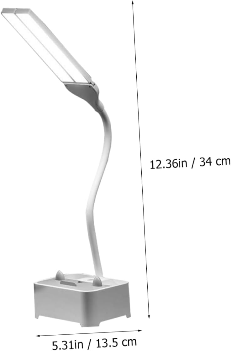 Double Heads Desk Light USB Rechargeable Table Lamp Phone Stand Eye Protection Book Reading Light for Students Portable 2-in-1 Design for Home Office and Night Reading