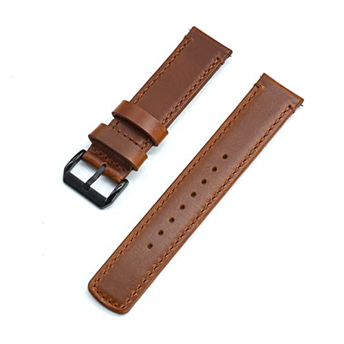 Bracelet en cuir 20mm 22mm boucle noire pour Huawei et Galaxy Watch