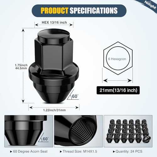Nilight 24PCS M14x1.5 Lug Nuts Compatible with 2015-2025 Ford F-150 by Nilight - Used condition - Image 2