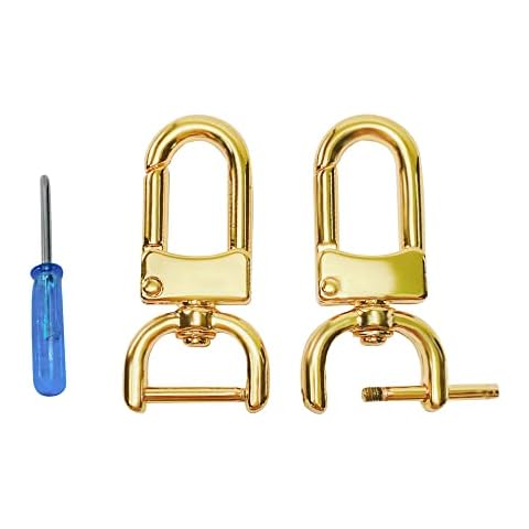 willikiva Replacement D-Rings Swivel Snap Hooks Push Gate Clip Lobster Claw Clasp DIY Leather Craft Purse (Bright Gold,5/8inch) Cover