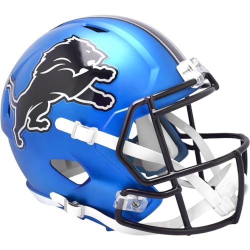 Detroit Lions Alternate 2024 On-Field Blue Riddell Speed Replica Full Size Football Helmet - NFL Replica Helmets