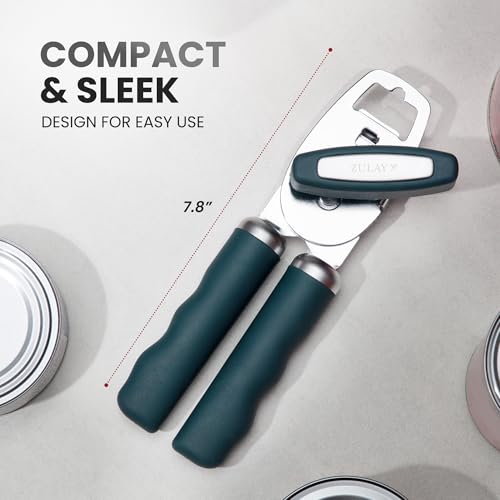 Image of Zulay Kitchen Manual Can Opener Heavy Duty Patented Stainless Steel, Green