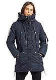 khujo Damen Parka Disco Mantel (Dunkelblau, M)